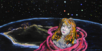 Ariadne's Crown acrylic expressionist painting on plexiglas